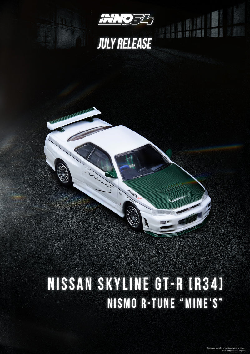 INNO64 1:64 Nissan Skyline GT-R (R34) NISMO R-Tune "MINES" Edition