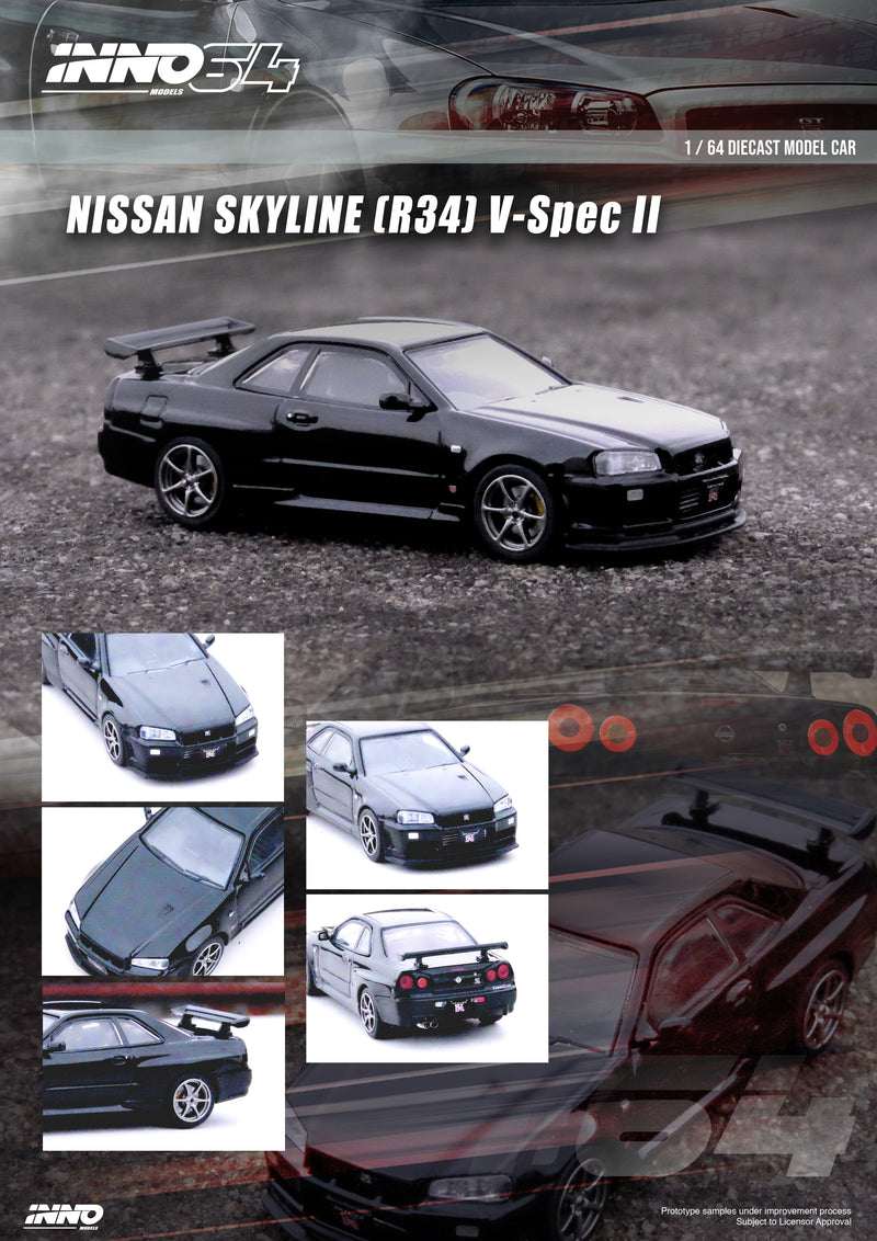 INNO64 1/64 Nissan Skyline GT-R (R34) V-Spec II in Black