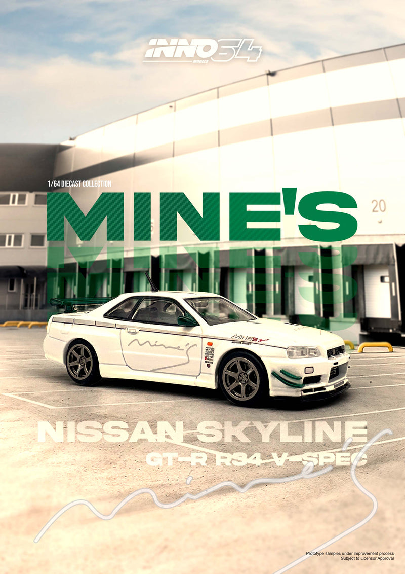 *PREORDER* INNO64 1:64 Nissan Skyline GT-R (R34) V-Spec Tuned by "MINE'S"