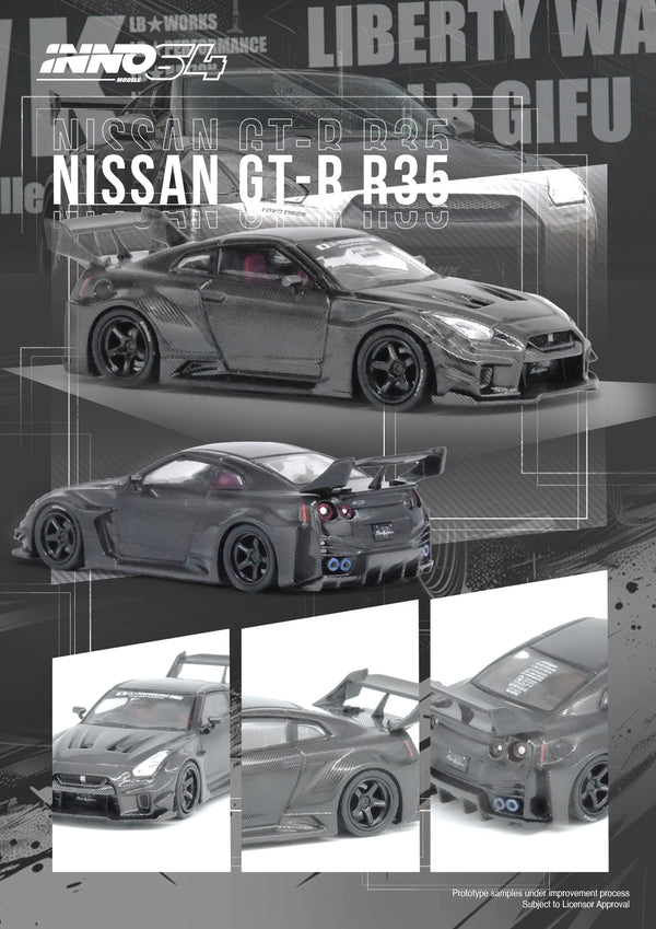 *PREORDER* INNO64 1:64 Nissan GT-R (R35) LBWK Super Silhouette 35GT-RR in Full Carbon