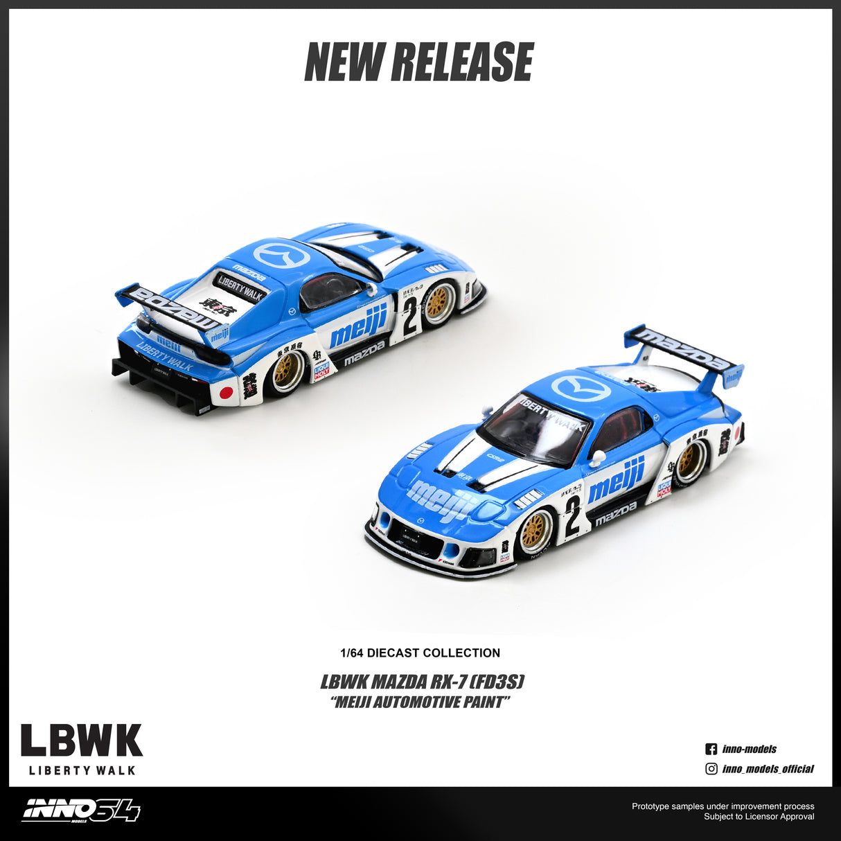 *PREORDER* INNO64 1:64 Mazda RX-7 (FD3S) LB-Super Silhouette "MEIJI" Edition
