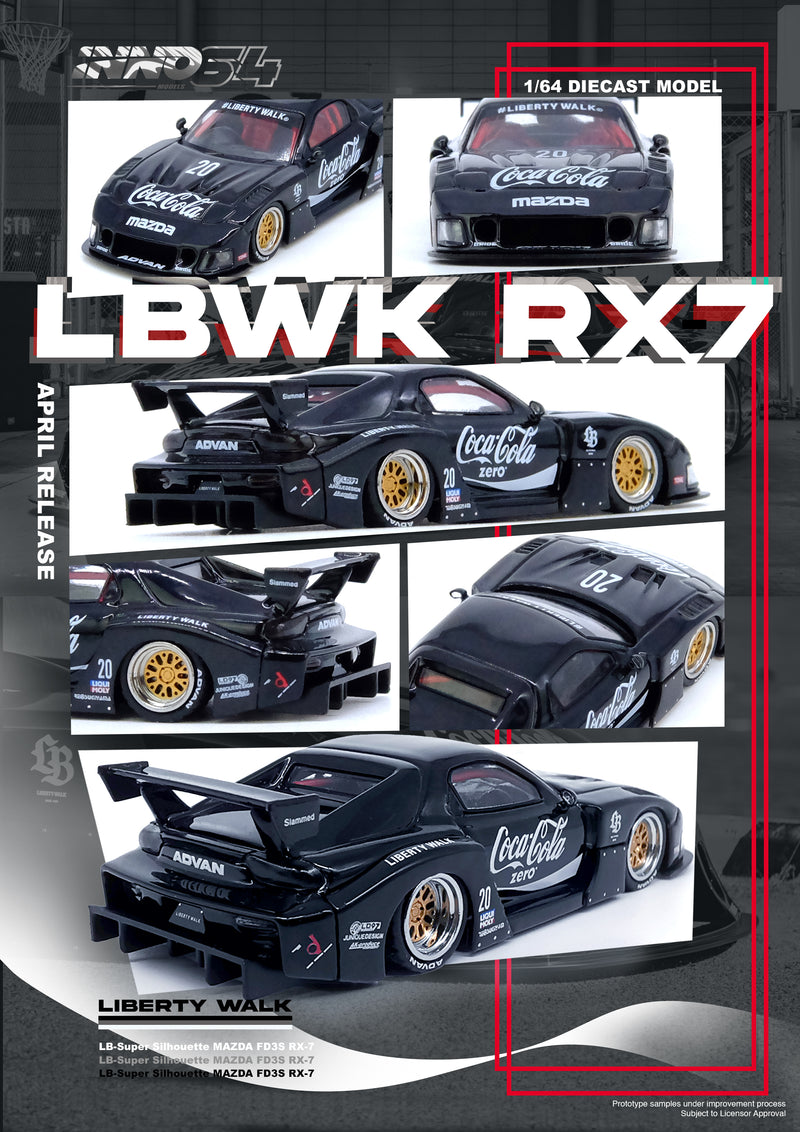 INNO64 1:64 Mazda RX7 (FD3S) LB-SUPER SILHOUETTE in Black