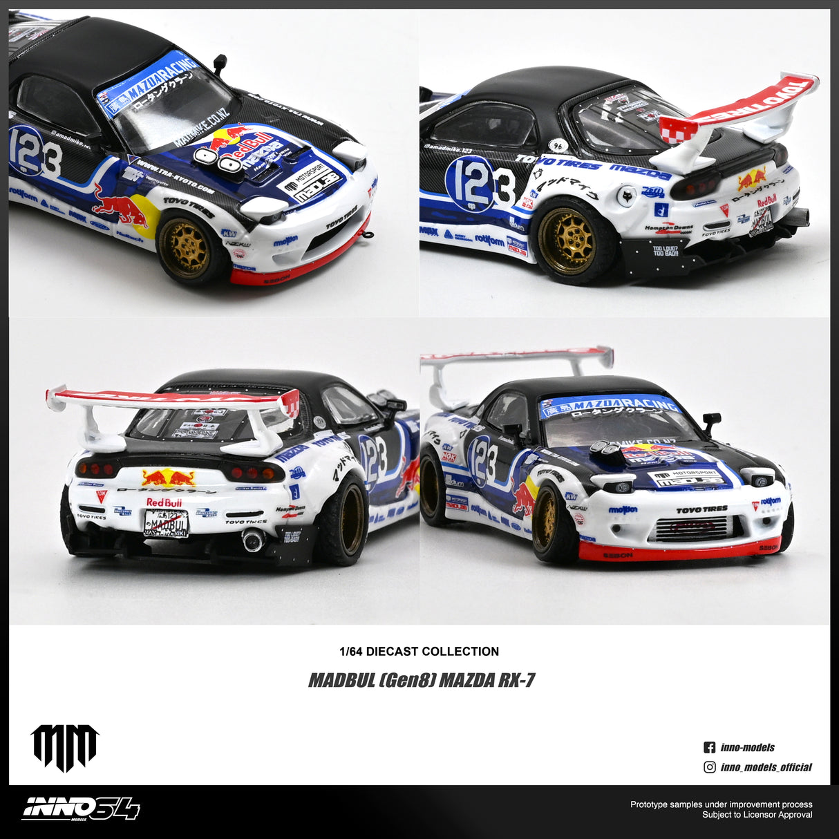 *PREORDER* INNO64 1:64 Mazda RX-7 (FD3S) MAD MIKE "MADBUL GEN8" Edition