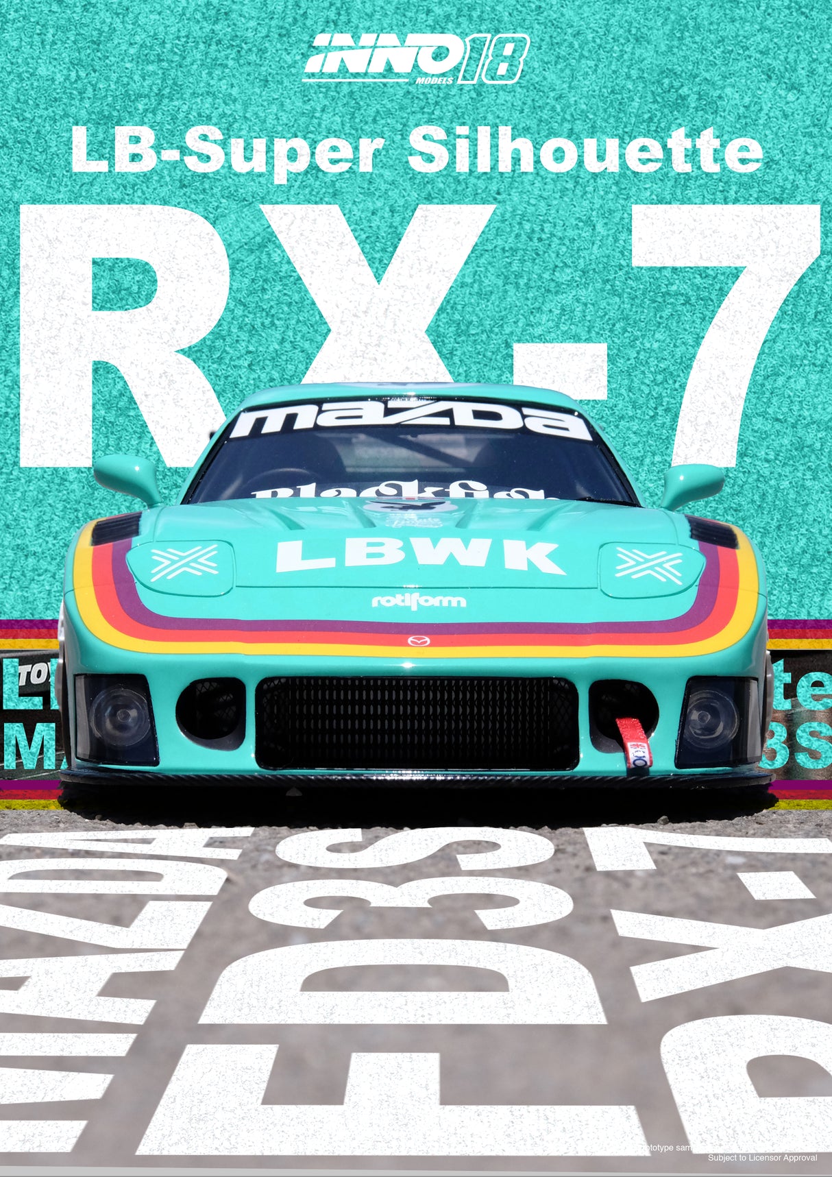 INNO Models 1/18 Mazda RX-7 (FD3S) Super Silhouette LBWK in Green