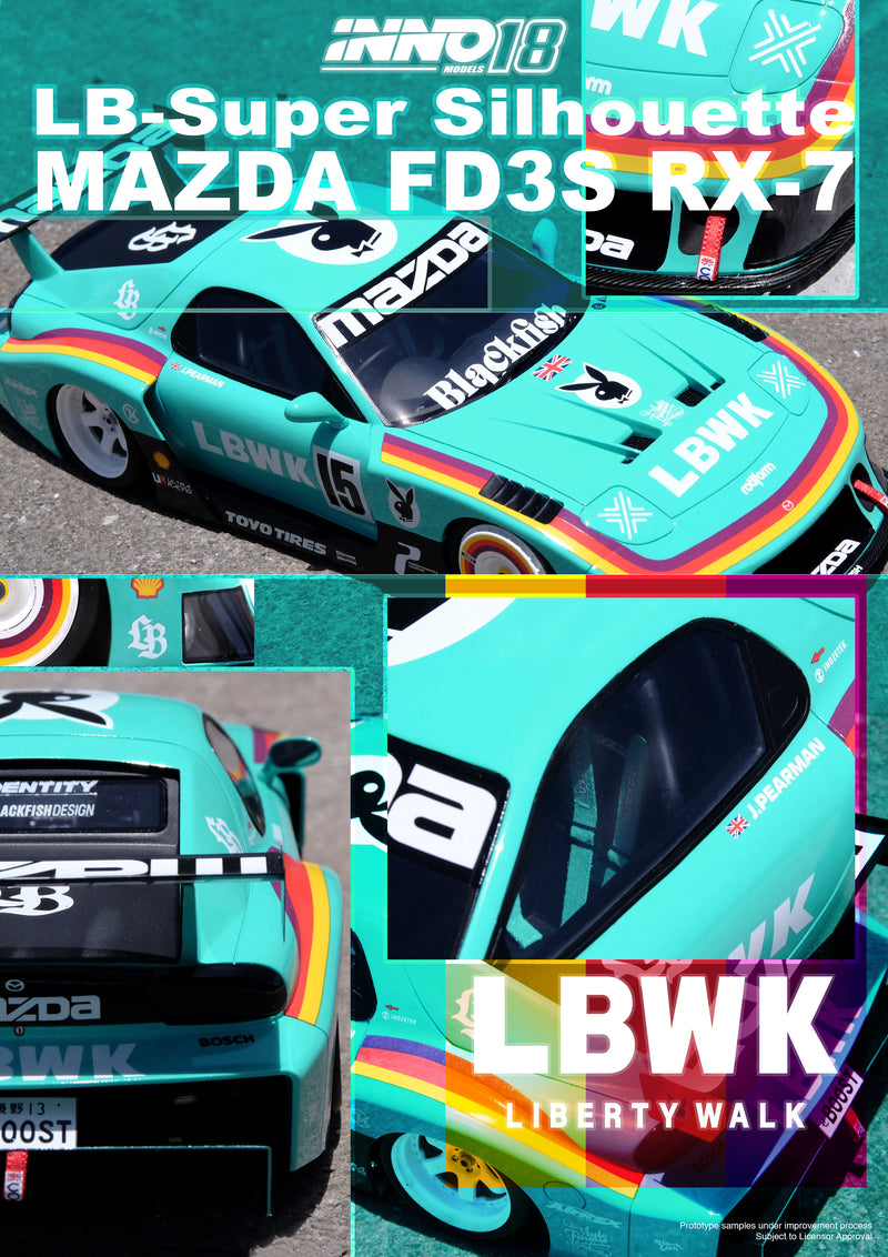 *PREORDER* INNO Models 1/18 Mazda RX-7 (FD3S) Super Silhouette LBWK in Green