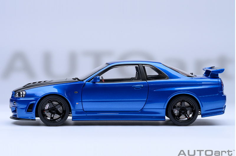 AUTOart 1:18 Nissan Skyline GT-R (R34) NISMO Z-Tune in Bayside Blue with Carbon Bonnet