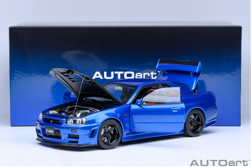 AUTOart 1:18 Nissan Skyline GT-R (R34) NISMO Z-Tune in Bayside Blue with Carbon Bonnet