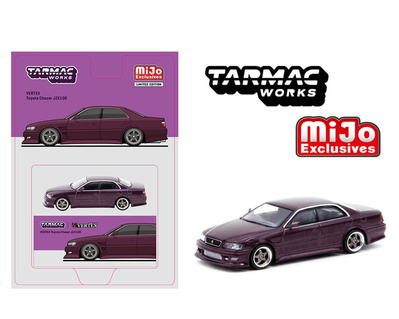 Tarmac Works 1/64 Toyota JZX100 Chaser VERTEX in Purple Metallic