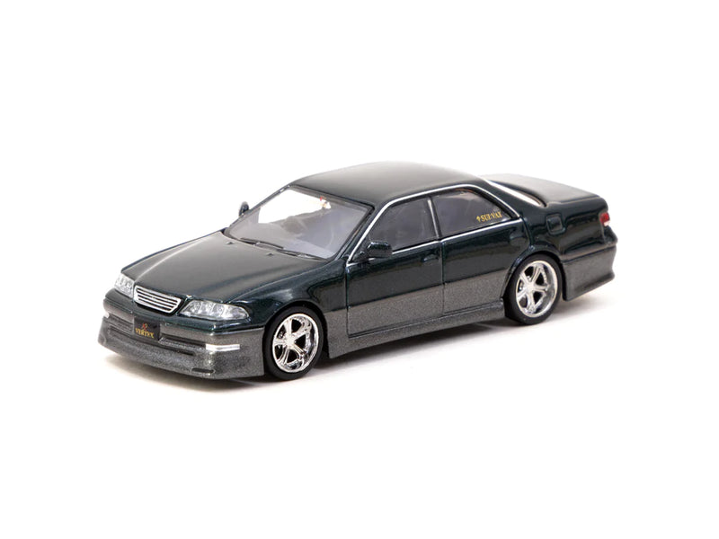 Tarmac Works 1:64 Toyota Mark II JZX100 VERTEX in Dark Green Metallic