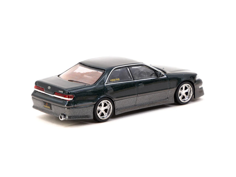 Tarmac Works 1:64 Toyota Mark II JZX100 VERTEX in Dark Green Metallic