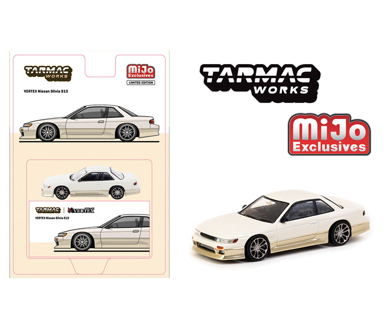 Tarmac Works 1:64 Nissan Silvia (S13) VERTEX in White and Gold Two-Tone