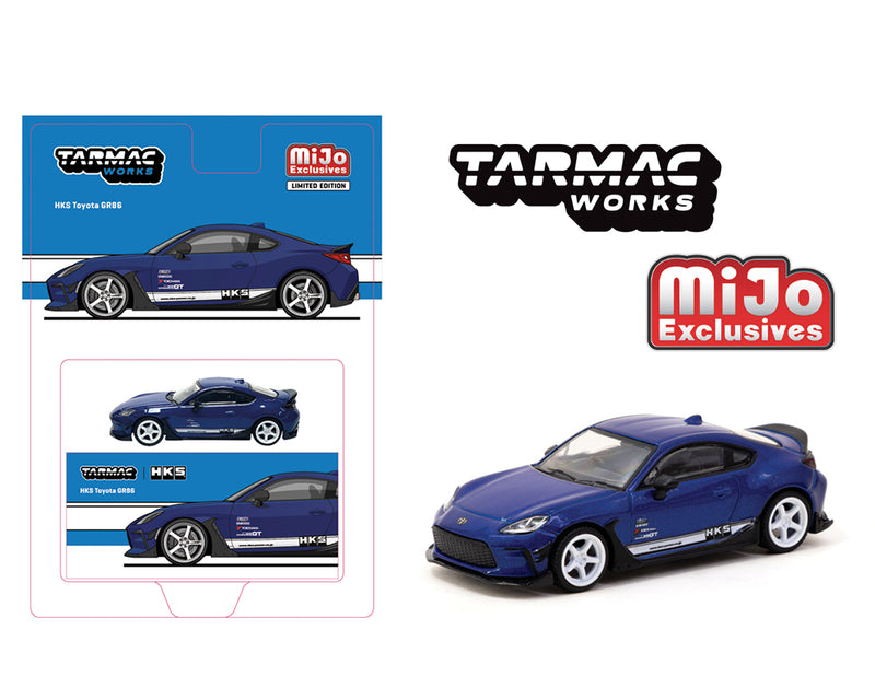 Tarmac Works 1/64 Toyota GR86 HKS in Blue Metallic