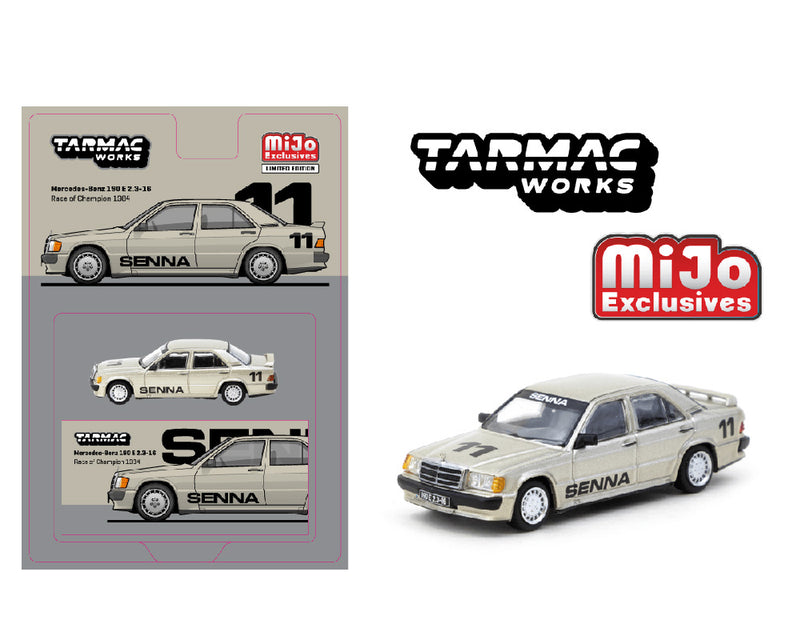 *PREORDER*  Tarmac Works 1:64 Mercedes-Benz 190 E 2.3-16 Race of Champion 1984 Ayrton Senna