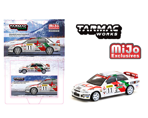 *PREORDER* Tarmac Works 1:64 Mitsubishi Lancer GSR Evolution II Rallye Monte-Carlo 1995T. Mäkinen / S. Harjanne