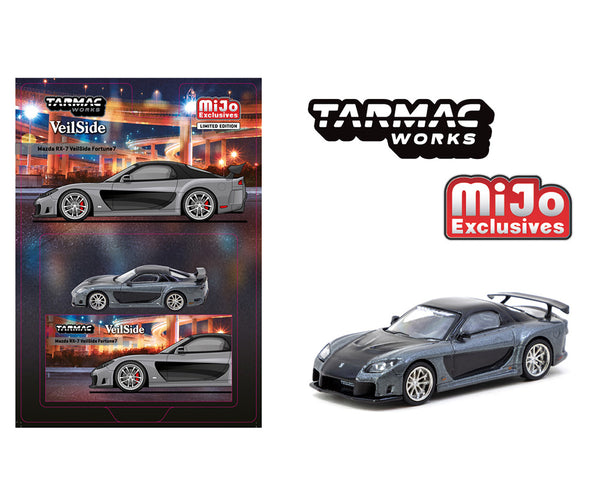 *PREORDER* Tarmac Works 1:64 Mazda RX-7 VeilSide Fortune7 in Grey Metallic / Black