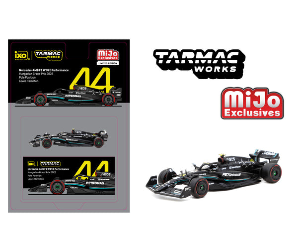 *PREORDER* Tarmac Works 1:64 Mercedes-AMG F1 W14 E Performance – Hungarian Grand Prix 2023 Pole Position Lewis Hamilton #44