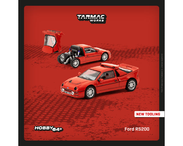 *PREORDER Tarmac Works 1:64 Ford RS200 in Red