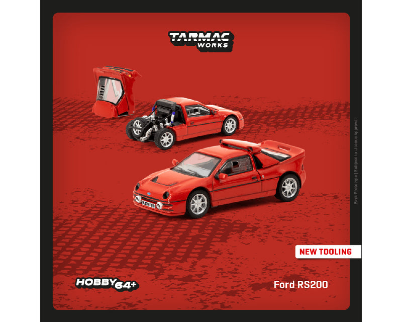 *PREORDER Tarmac Works 1:64 Ford RS200 in Red