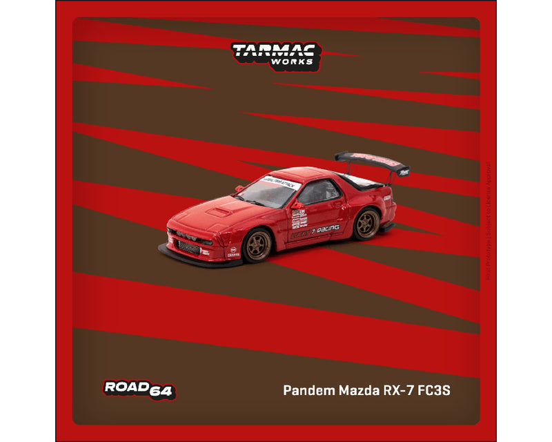 Tarmac Works 1/64 Pandem Mazda RX-7 FC3S in Red