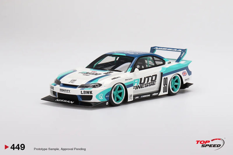 TopSpeed Models 1:18 Nissan Silvia (S15) LBWK Super Silhouette Auto Finesse