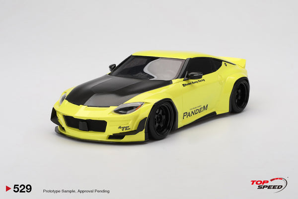 *PREORDER* TopSpeed Models 1:18 Nissan Z PANDEM Widebody in Ikazuchi Yellow