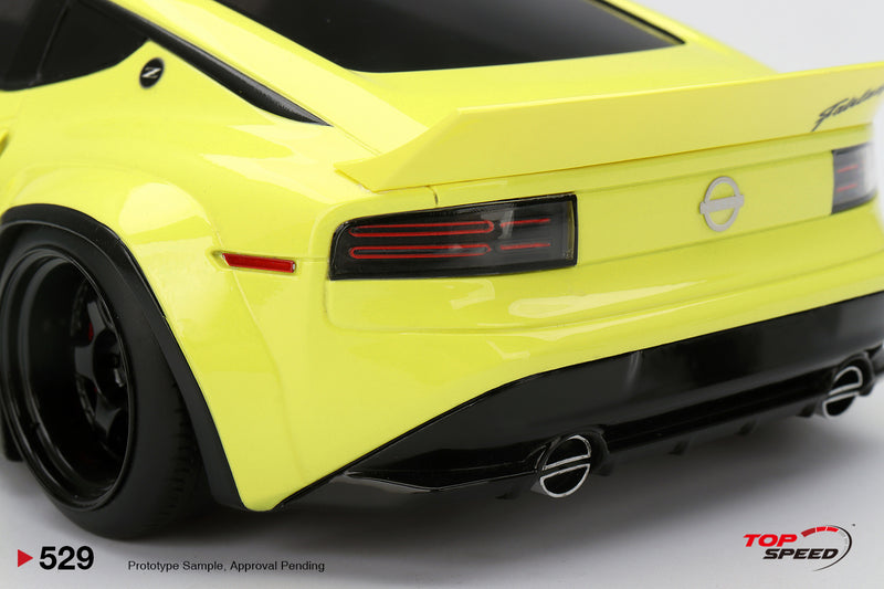 *PREORDER* TopSpeed Models 1:18 Nissan Z PANDEM Widebody in Ikazuchi Yellow