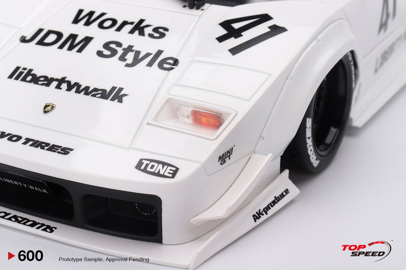 *PREORDER* TopSpeed Models 1:18 Lamborghini Countach LB-WORKS White  2024 Tokyo Auto Salon