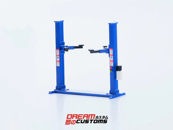 Dream Customs 1/64 Workshop Car Lift V2 Blue Two Post Lift