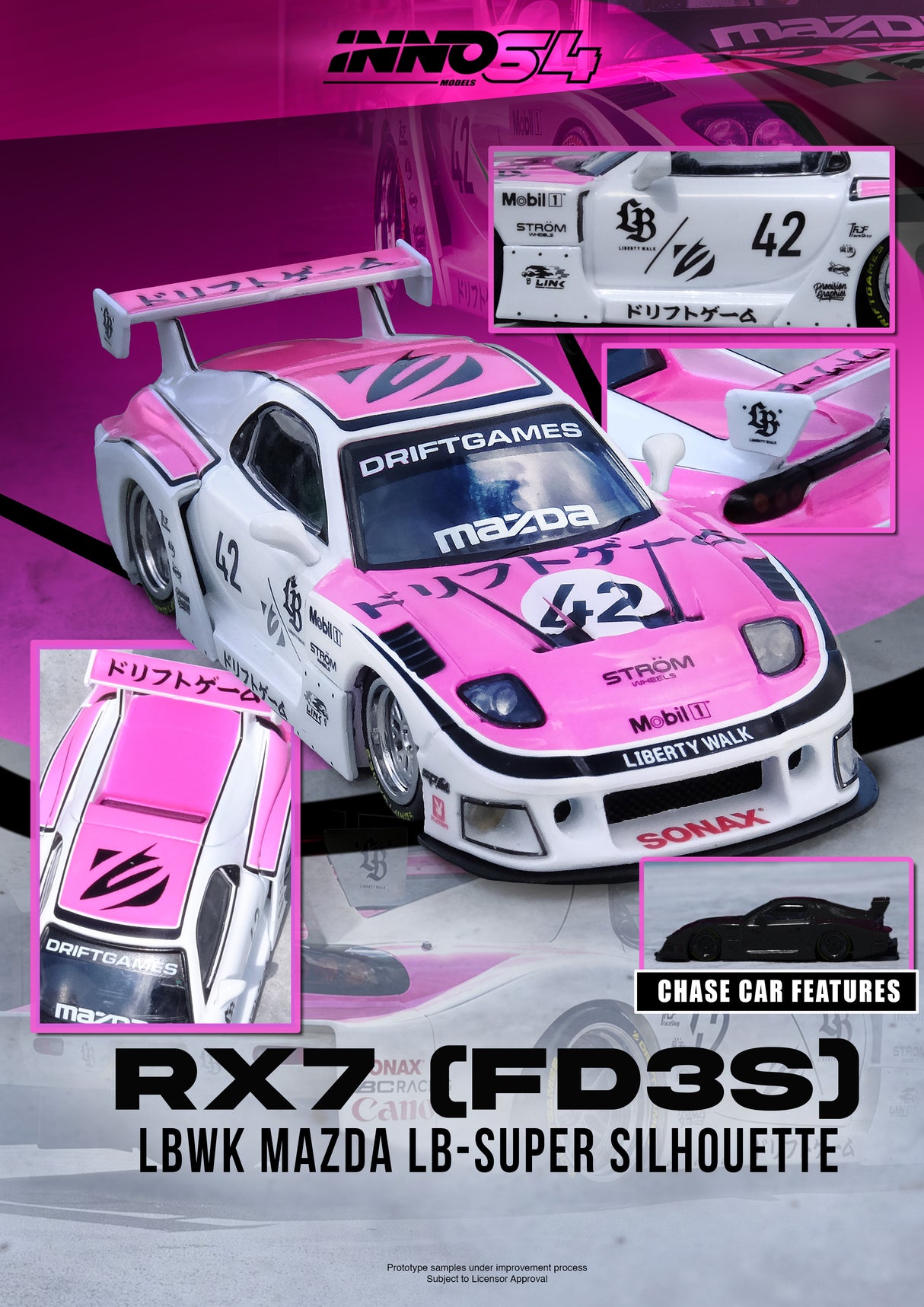*PREORDER* INNO64 1:64 Mazda RX-7 (FD3S) LB-Super Silhouette "Drift Games 2025"