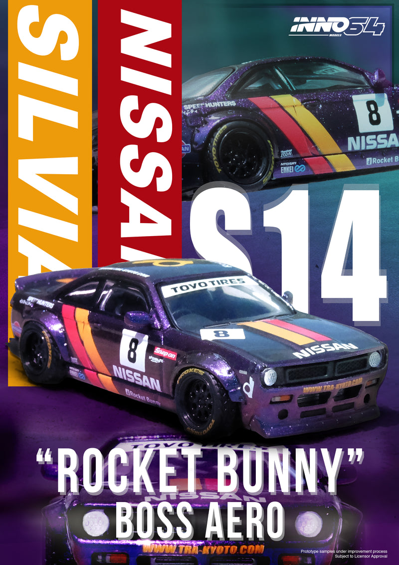 *PREORDER* INNO64 1:64 Nissan Silvia (S14) BOSS "Rocket Bunny" in Purple