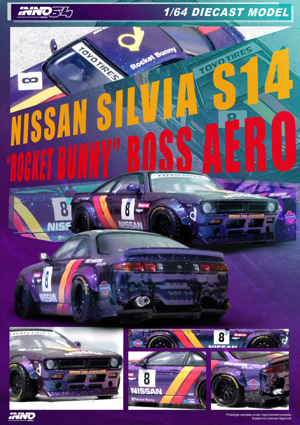 *PREORDER* INNO64 1:64 Nissan Silvia (S14) BOSS "Rocket Bunny" in Purple