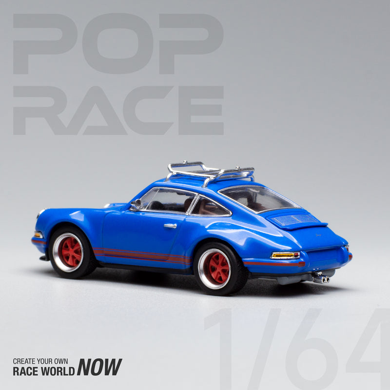 Pop Race 1/64 Porsche 964 Singer in Blue with Wakeboard