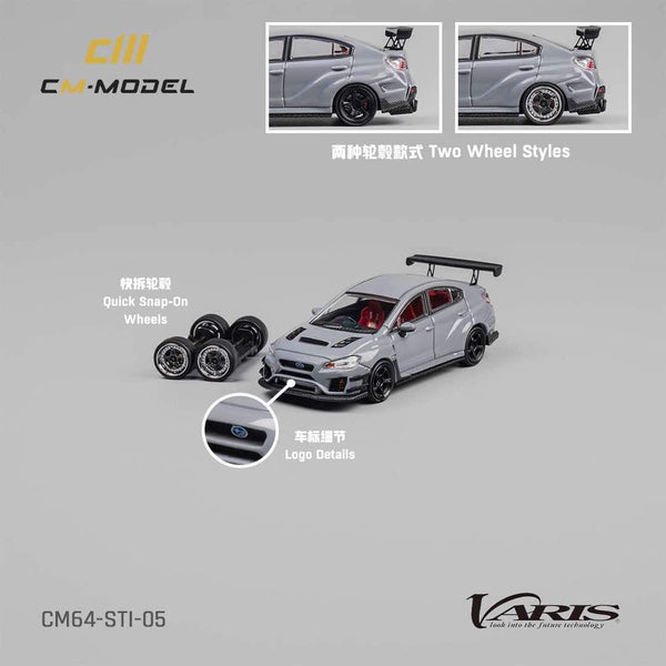 *PREORDER* CM Model 1:64 Subaru Impreza STi VARIS Widebody 1.0 in Gray