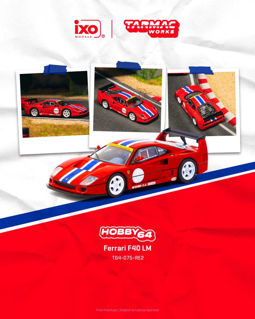 *PREORDER* Tarmac Works 1:64 Ferrari F40 LM Red