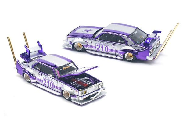 *PREORDER* Pop Race 1/64 Nissan Skyline (C210) Bosozuko Style in Purple / Silver