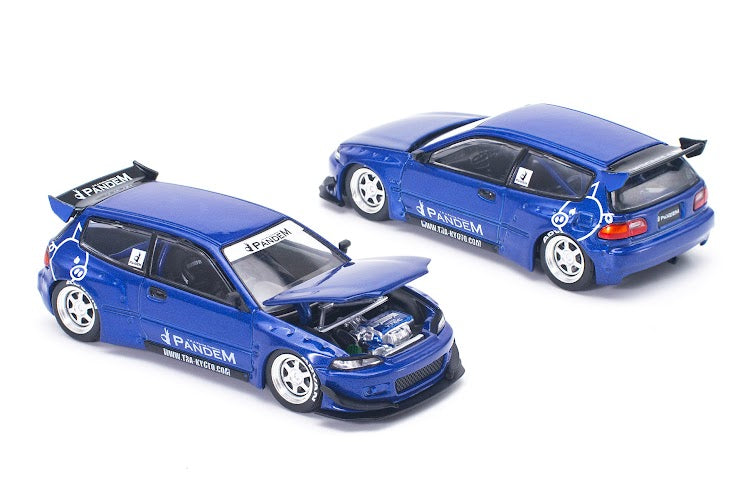 *PREORDER* Pop Race 1:64 Honda Civic (EG6) v1.5 PANDEM in Metallic Blue