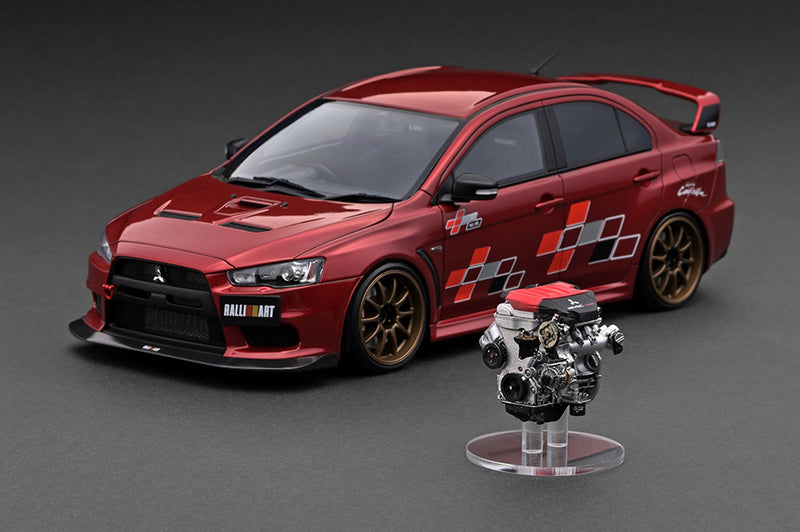 Ignition Model 1:18 Mitsubishi Lancer Evolution X (CZ4A) in Red Metallic with Engine Display