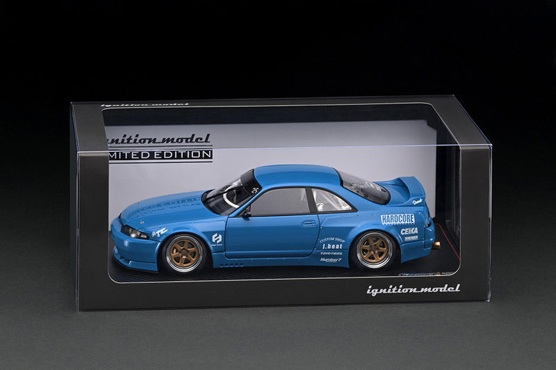 Ignition Model 1:18 Nissan Skyline GT-R (BCNR33) PANDEM in Blue with Skate Board