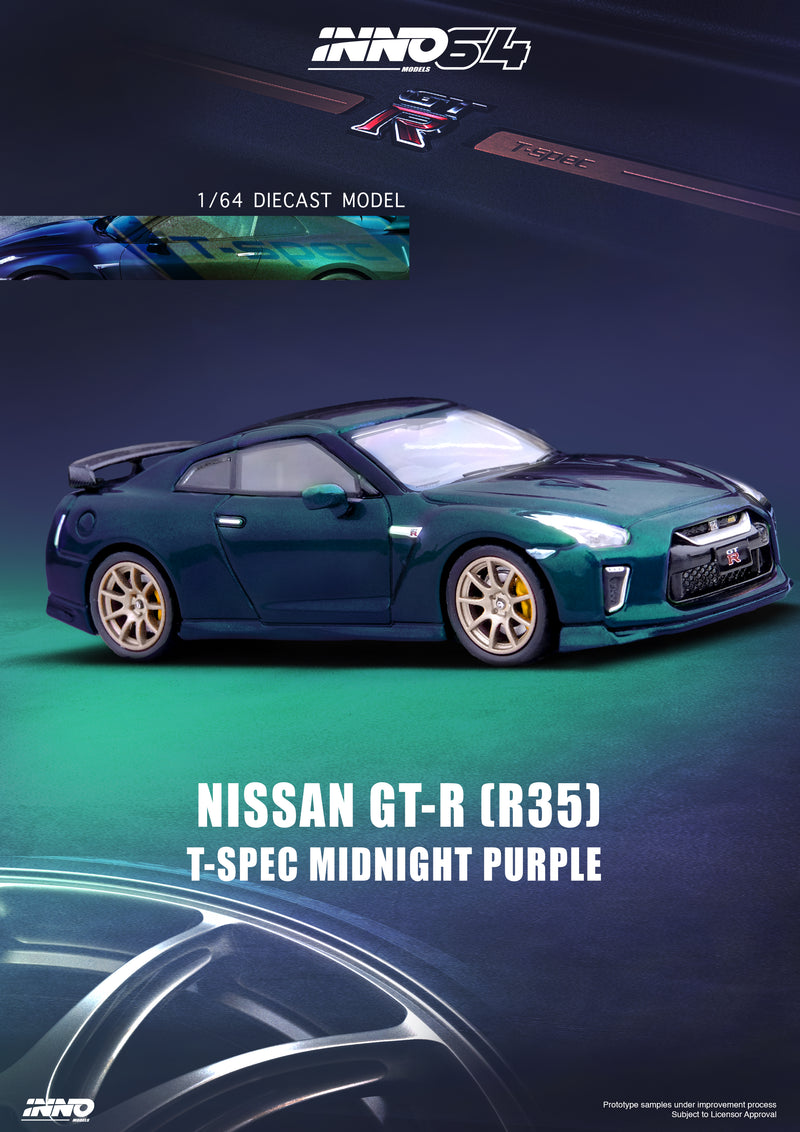 INNO64 1/64 Nissan GT-R (R35) T-Spec in MIdnight Purple