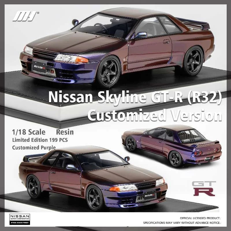 MotorHelix 1:18 Nissan Skyline GT-R (R32) Customized Version in Purple