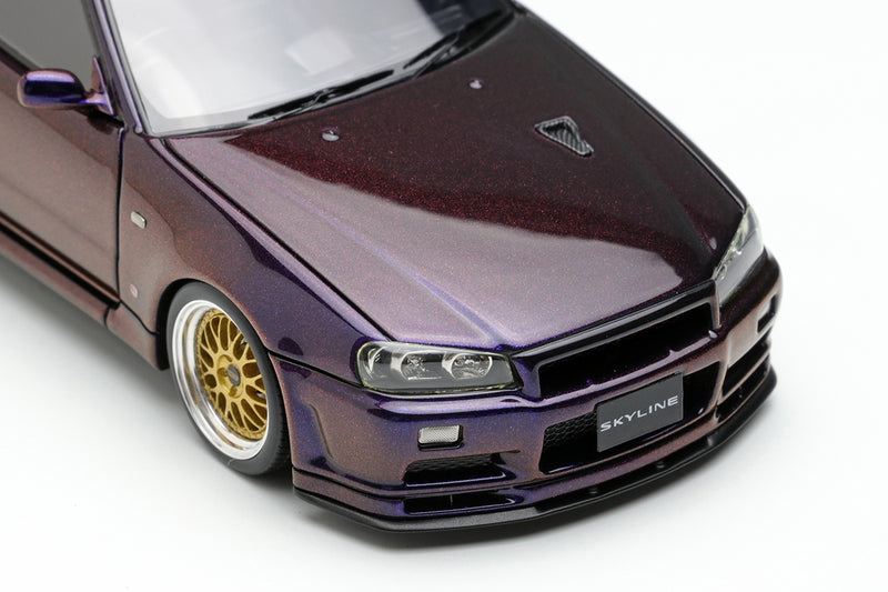 Make Up Co., Ltd / Eidolon 1:43 Nissan Skyline GT-R (BNR34) V-spec II 2000 (BBS LM Wheel) in Midnight Purple 3