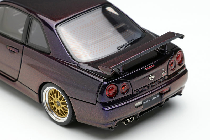 Make Up Co., Ltd / Eidolon 1:43 Nissan Skyline GT-R (BNR34) V-spec II 2000 (BBS LM Wheel) in Midnight Purple 3