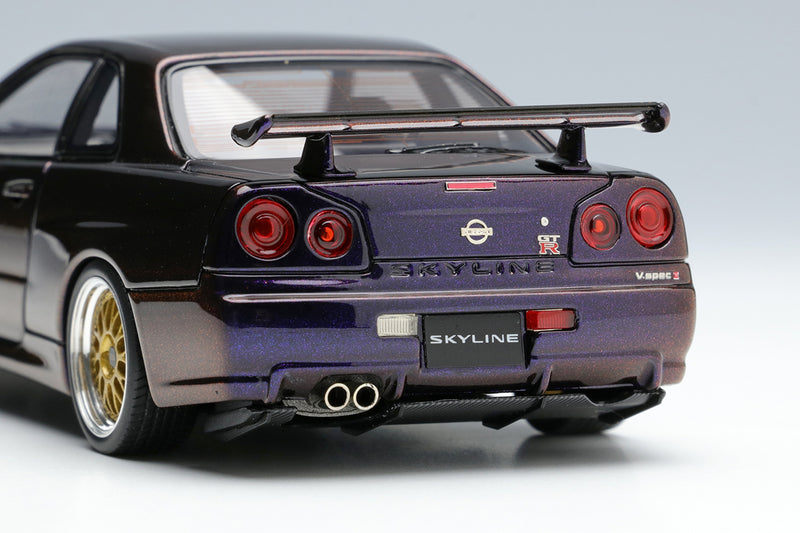 Make Up Co., Ltd / Eidolon 1:43 Nissan Skyline GT-R (BNR34) V-spec II 2000 (BBS LM Wheel) in Midnight Purple 3