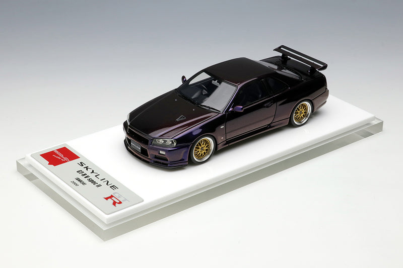 Make Up Co., Ltd / Eidolon 1:43 Nissan Skyline GT-R (BNR34) V-spec II 2000 (BBS LM Wheel) in Midnight Purple 3