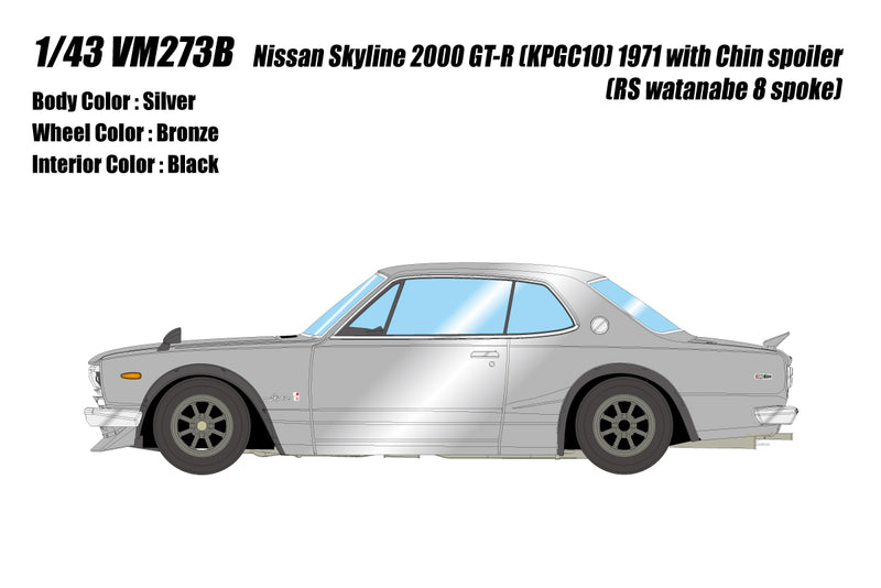 Make Up Co., Ltd / Vision 1:43 Nissan Skyline 2000 GT-R (KPGC110) 1971 with Chin Spoiler and RS Watanabe 8 Spoke