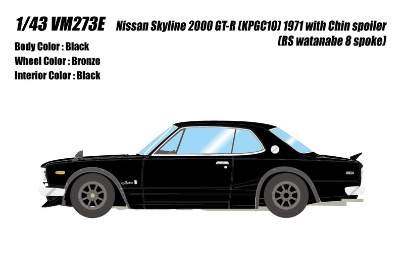 Make Up Co., Ltd / Vision 1:43 Nissan Skyline 2000 GT-R (KPGC110) 1971 with Chin Spoiler and RS Watanabe 8 Spoke