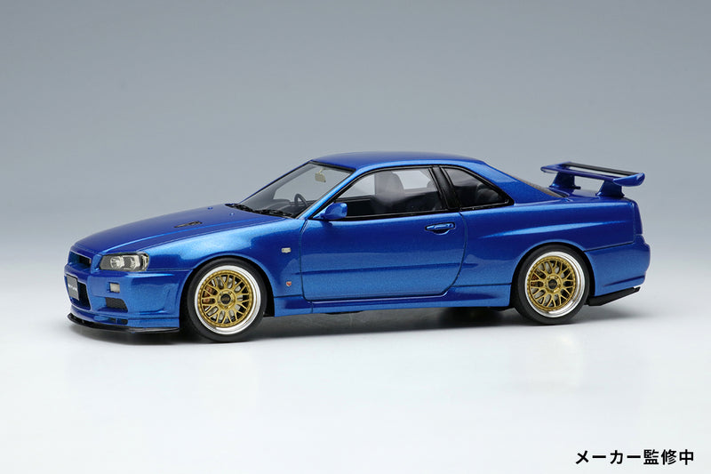 *PREORDER* Make Up Co., Ltd / Eidolon 1:43 Nissan Skyline GT-R (BNR34) V-spec II 2000 (BBS LM Wheel) in Bayside Blue