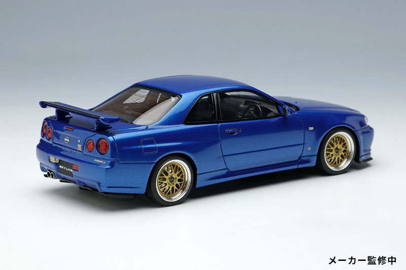 *PREORDER* Make Up Co., Ltd / Eidolon 1:43 Nissan Skyline GT-R (BNR34) V-spec II 2000 (BBS LM Wheel) in Bayside Blue