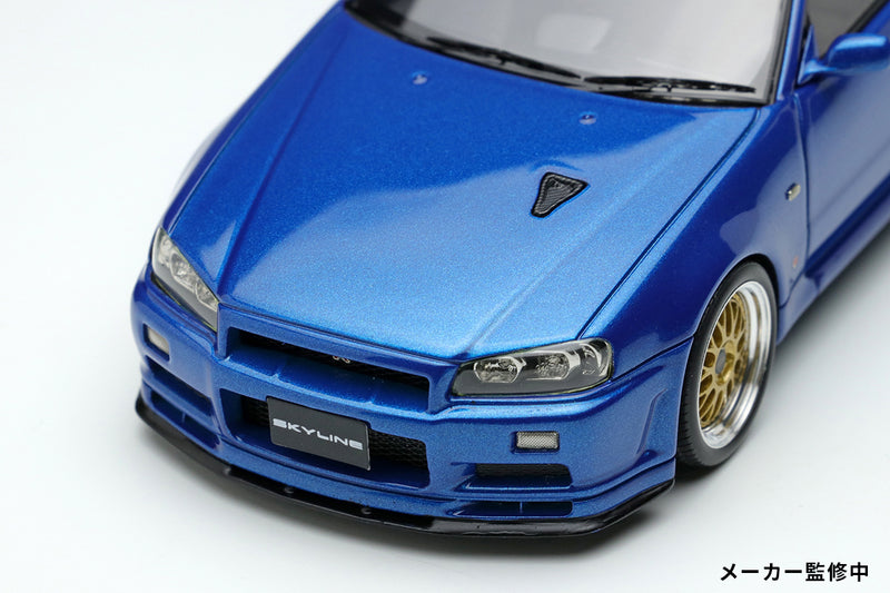 *PREORDER* Make Up Co., Ltd / Eidolon 1:43 Nissan Skyline GT-R (BNR34) V-spec II 2000 (BBS LM Wheel) in Bayside Blue