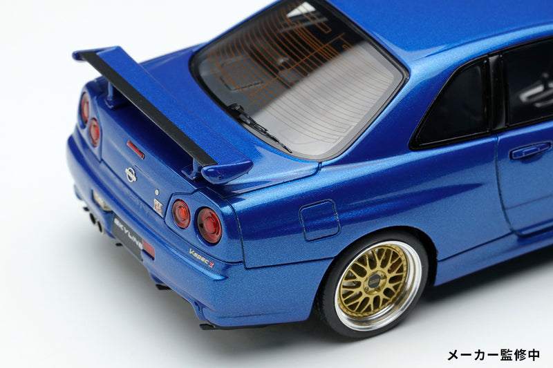 *PREORDER* Make Up Co., Ltd / Eidolon 1:43 Nissan Skyline GT-R (BNR34) V-spec II 2000 (BBS LM Wheel) in Bayside Blue